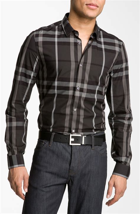 burberry black plaid shirt|Burberry men's shirts outlet.